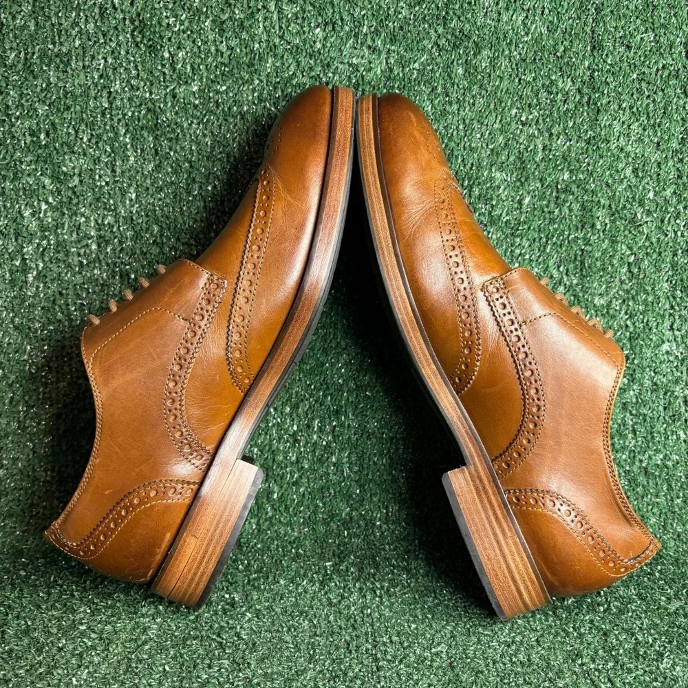 NEW Cole‎ Haan  Grand Wingtip Leather Brogue Classic Oxford British Tan Mens 11
